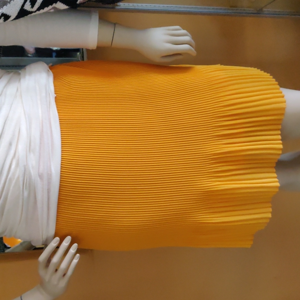 INC International Concepts Orange Pleated Skirt